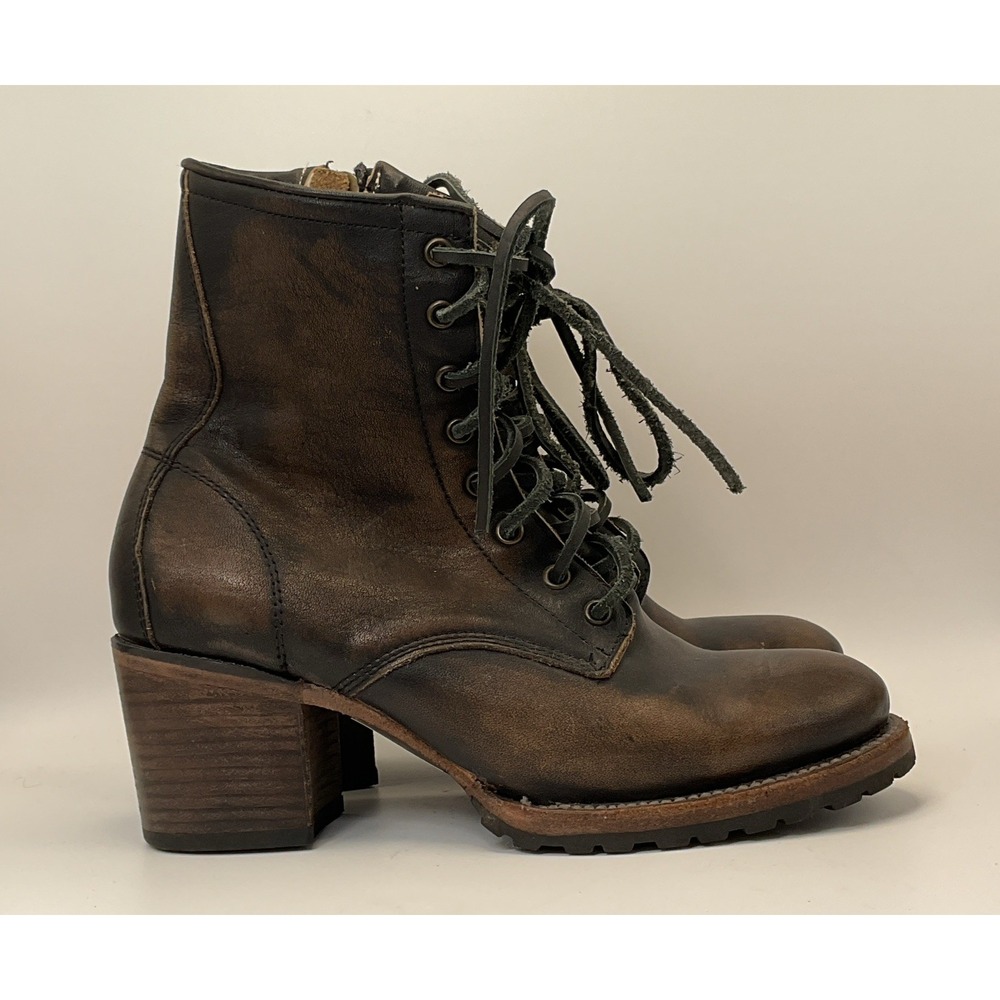 Freebird Cavalier Ankle Bootie Dark Brown Leather Womens Distressed Heels 10